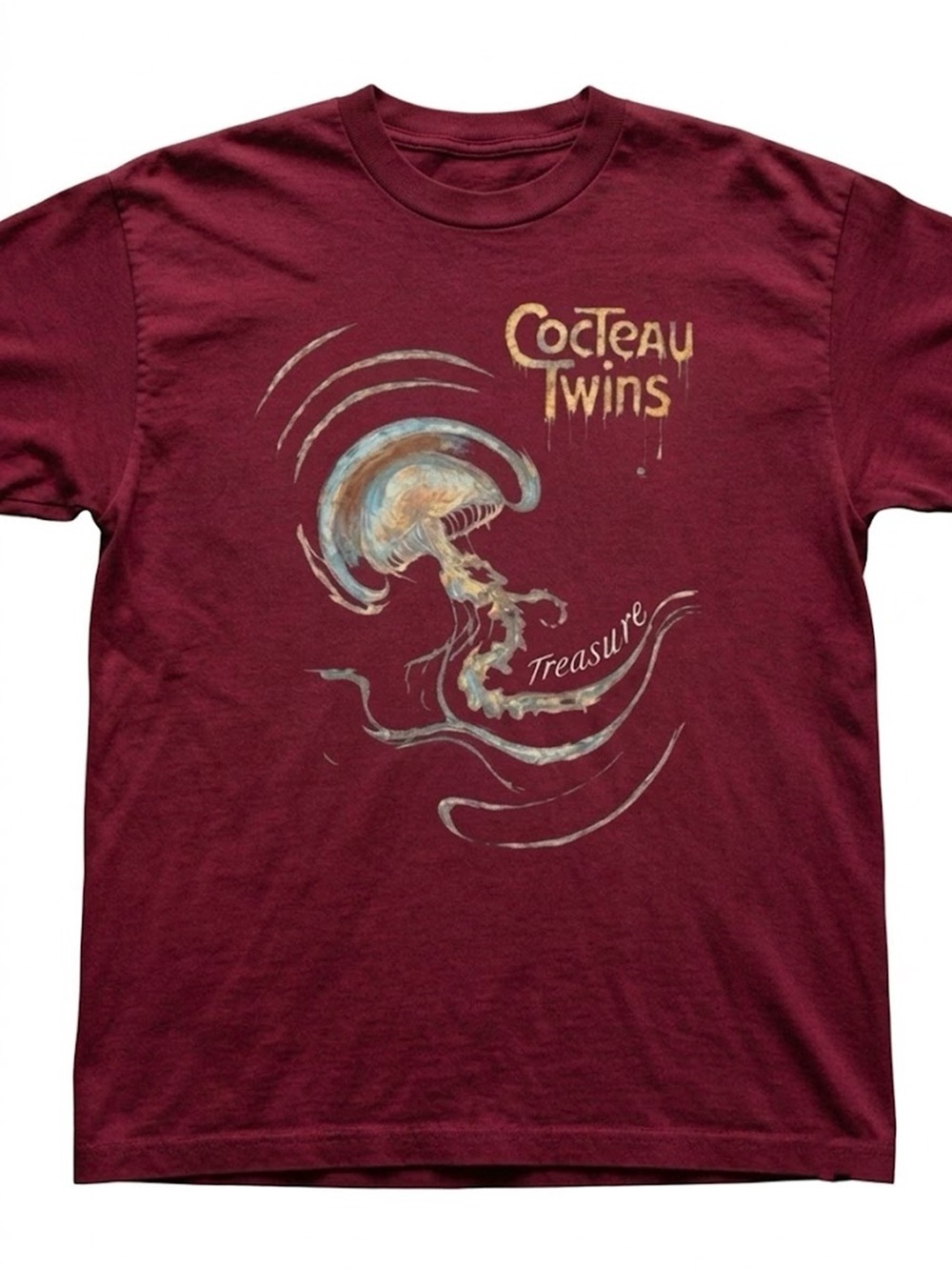 Cocteau Twins Treasure Jellyfish Dream Pop Red T-Shirt